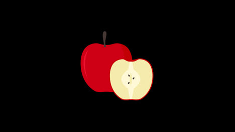 healthy-half-apple-icon-motion-graphics-animation-with-alpha-channel,-transparent-background,-ProRes-444